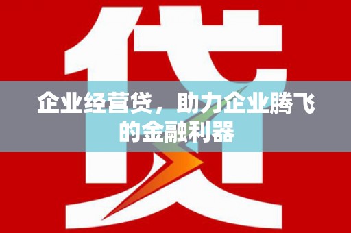 南山企业经营贷，助力企业腾飞的金融利器