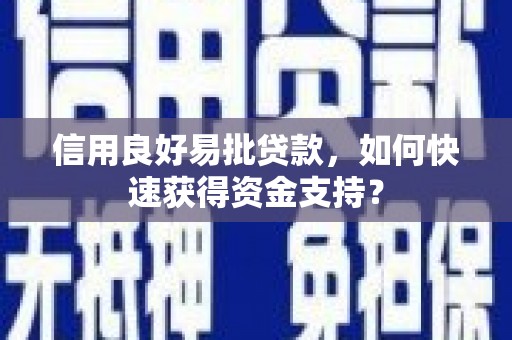 南山信用良好易批贷款，如何快速获得资金支持？