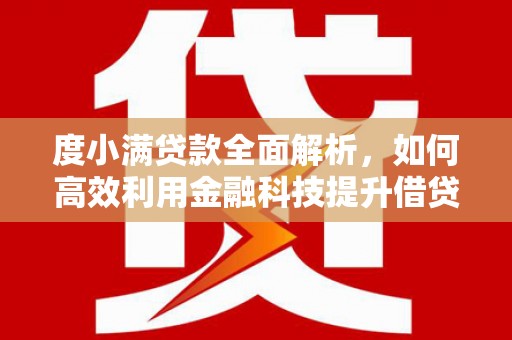 南山度小满贷款全面解析，如何高效利用金融科技提升借贷体验