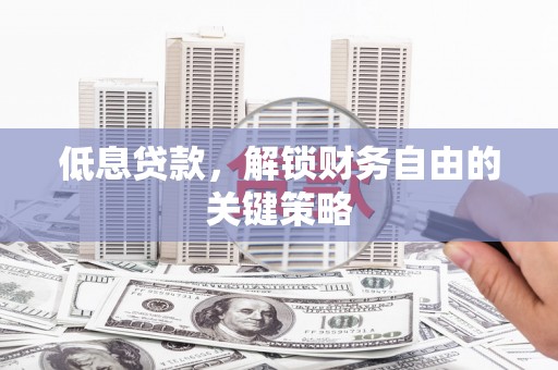 南山低息贷款，解锁财务自由的关键策略