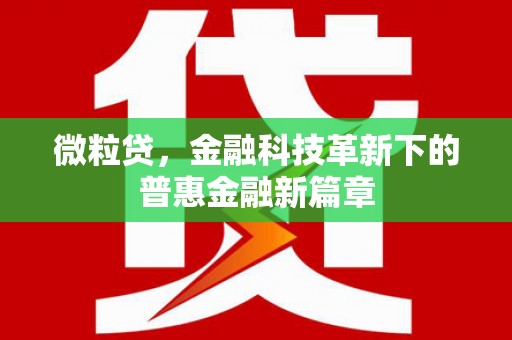 南山微粒贷，金融科技革新下的普惠金融新篇章