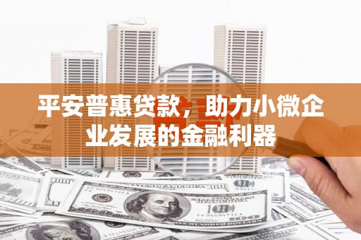 南山平安普惠贷款，助力小微企业发展的金融利器