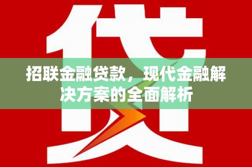 南山招联金融贷款，现代金融解决方案的全面解析