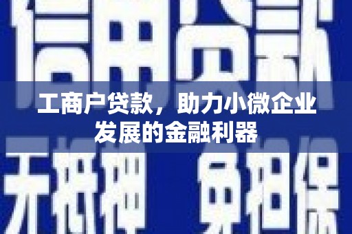 南山工商户贷款，助力小微企业发展的金融利器
