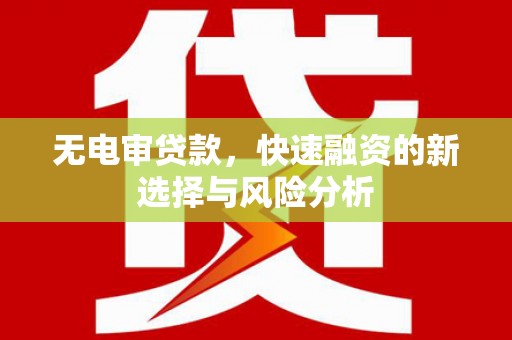 南山无电审贷款，快速融资的新选择与风险分析