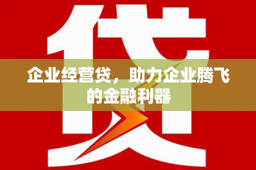 南山企业经营贷，助力企业腾飞的金融利器