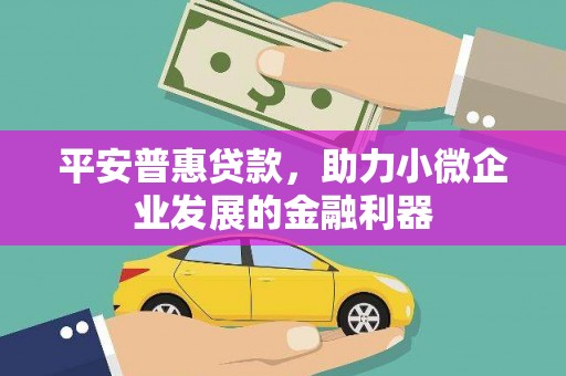 南山平安普惠贷款，助力小微企业发展的金融利器